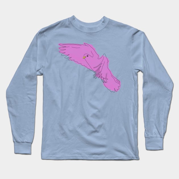 Paint Bird Outline Long Sleeve T-Shirt by shellysom91